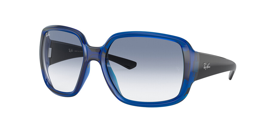 Ray Ban Rb4347 Ray-Ban RB4347 Powderhorn 666019 Oversized Transparent Blue Sunglasses ...