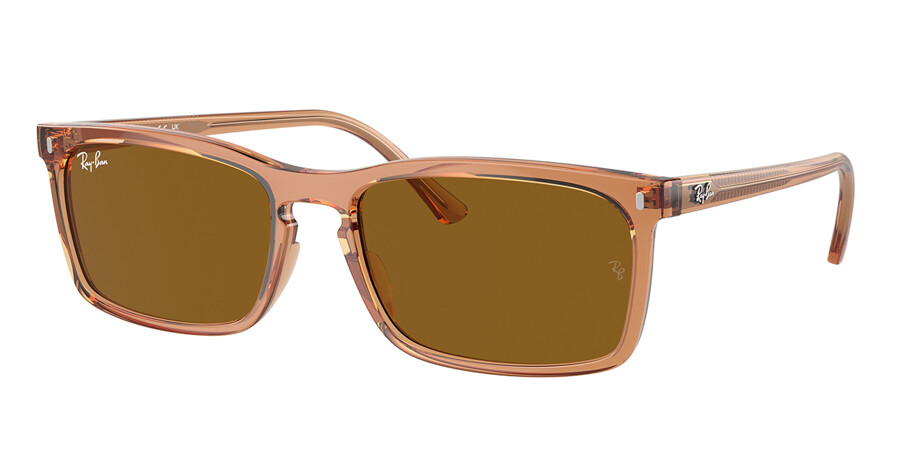 Ray-Ban RB4435 676433 Rectangle Transparent Brown Sunglasses ...