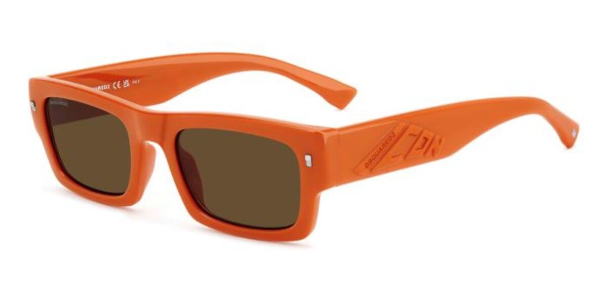 Dsquared2 ICON 0027/S L7Q/70 Rectangle Vermillion Orange Sunglasses ...