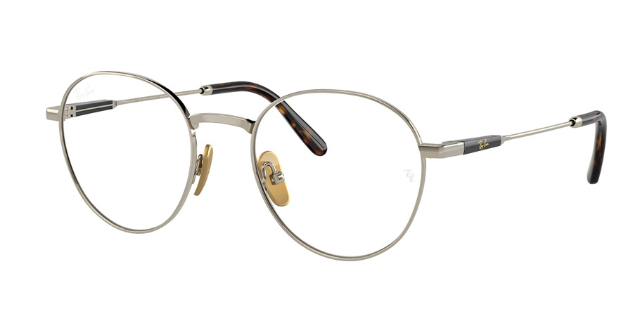 Ray-Ban RX8782 David Titanium 1246 Oval Light Gold Eyeglasses ...