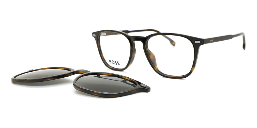 BOSS 1882/G/C Asian Fit with Clip-On 086/M9 Oval Dark Tortoise ...